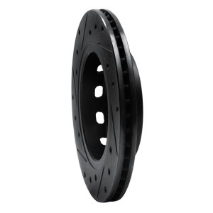 Kia Spectra Brake Rotor (1) - Front Right - R1 Concepts - Drilled & Slotted - Black - `94-`00